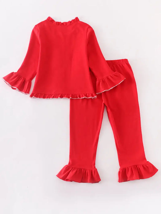 RED RUFFLE PAJAMAS