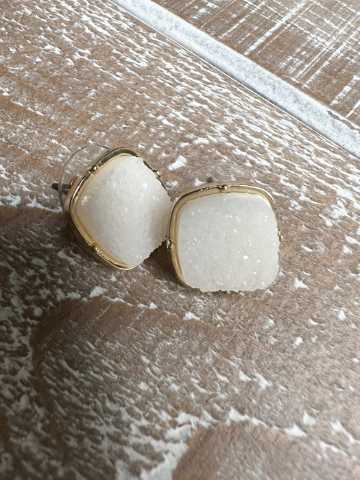 SQUARE DRUZY STUD