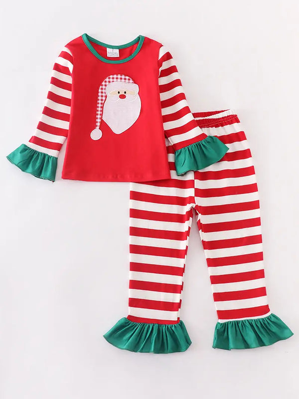 STRIPED RUFFLES PAJAMA SET