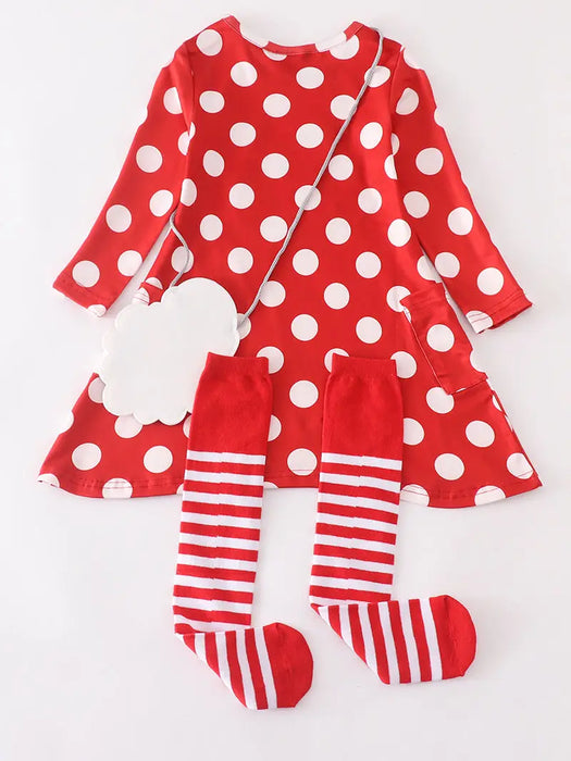 RED SANTA DRESS 3 PIECE SET