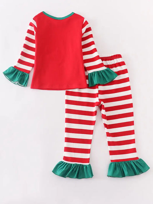 STRIPED RUFFLES PAJAMA SET