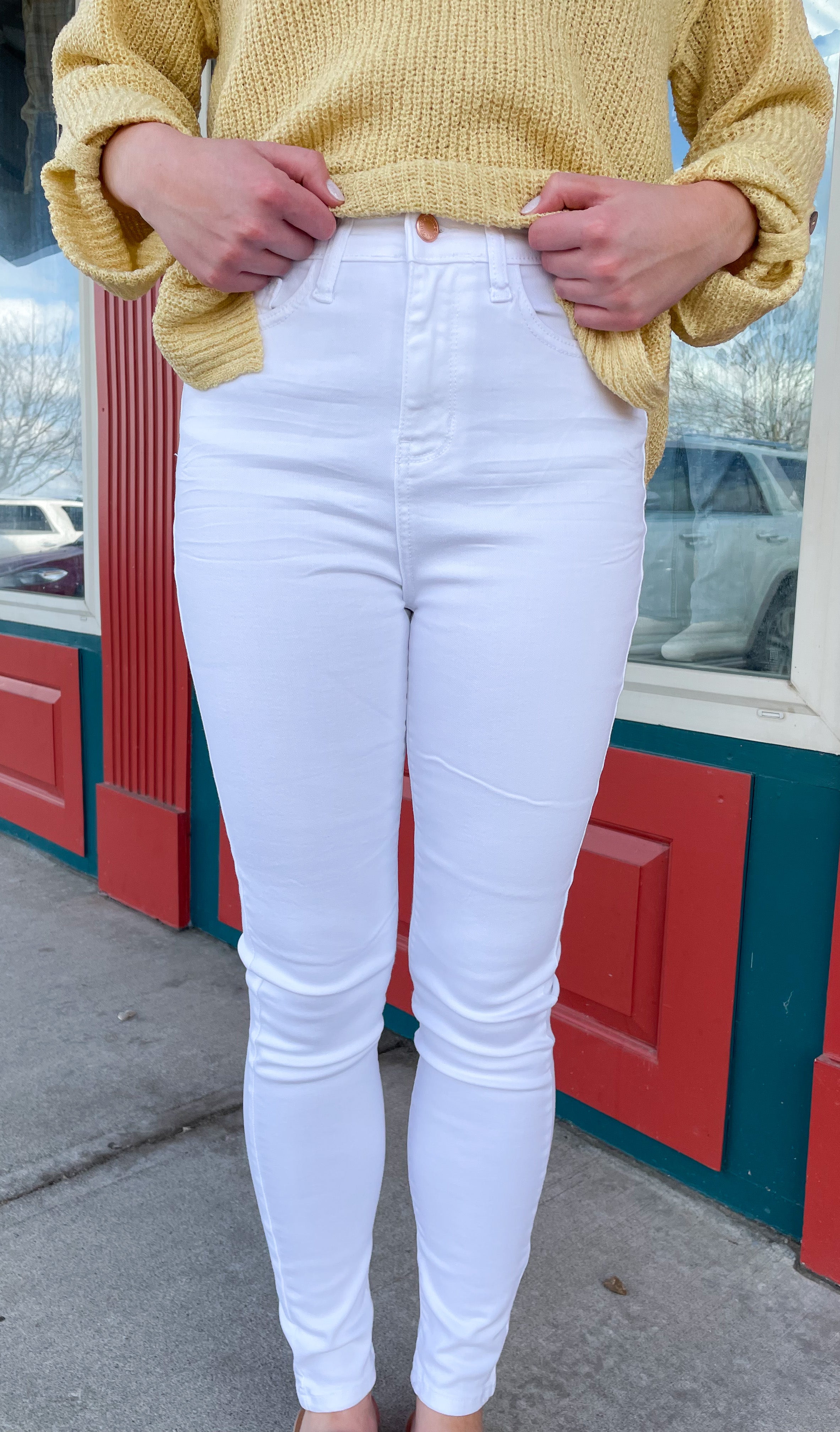 Skinny High Jeans - White - Ladies | H&M IN