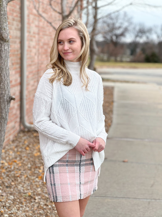 SET A TREND PLAID SKIRT
