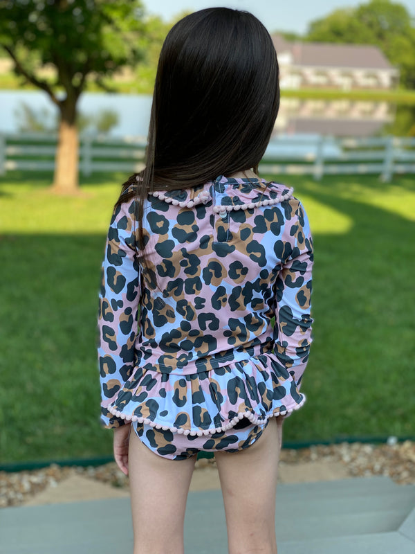 LEOPARD 2 PIECE RASH GUARD
