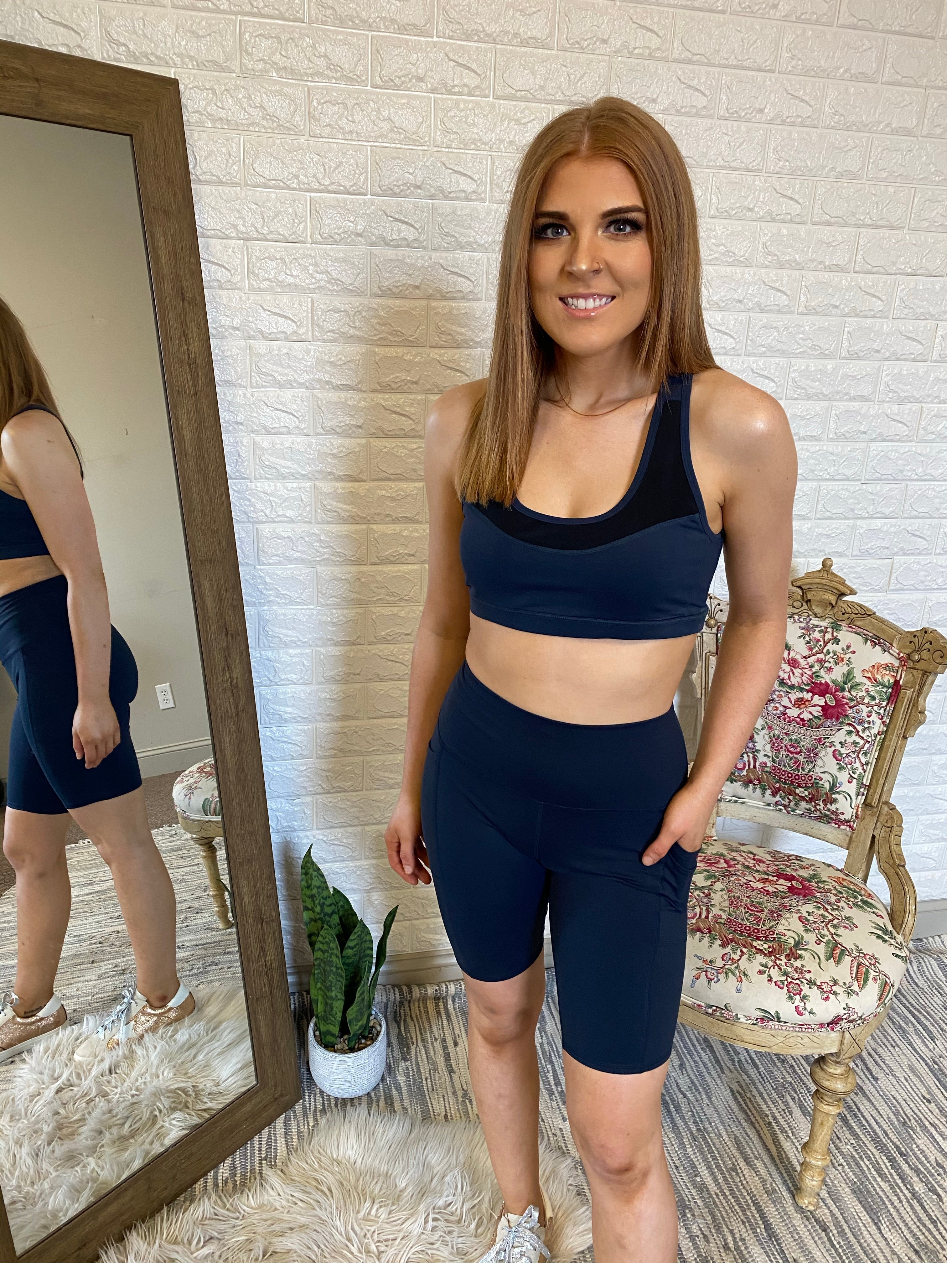 POCKET BIKER SHORTS- DARK NAVY