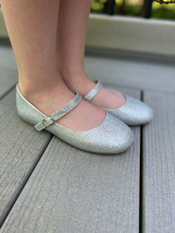 Glitter ballet flats hotsell
