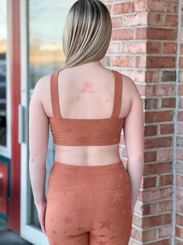 TEXTURED STARS SPORTS BRA- 2 COLORS