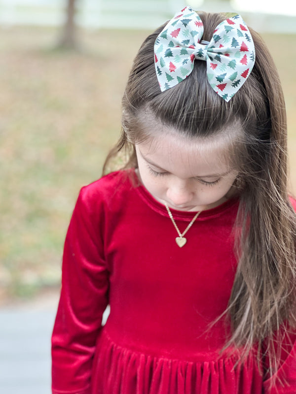 VELVET TWIRL DRESS- CRANBERRY