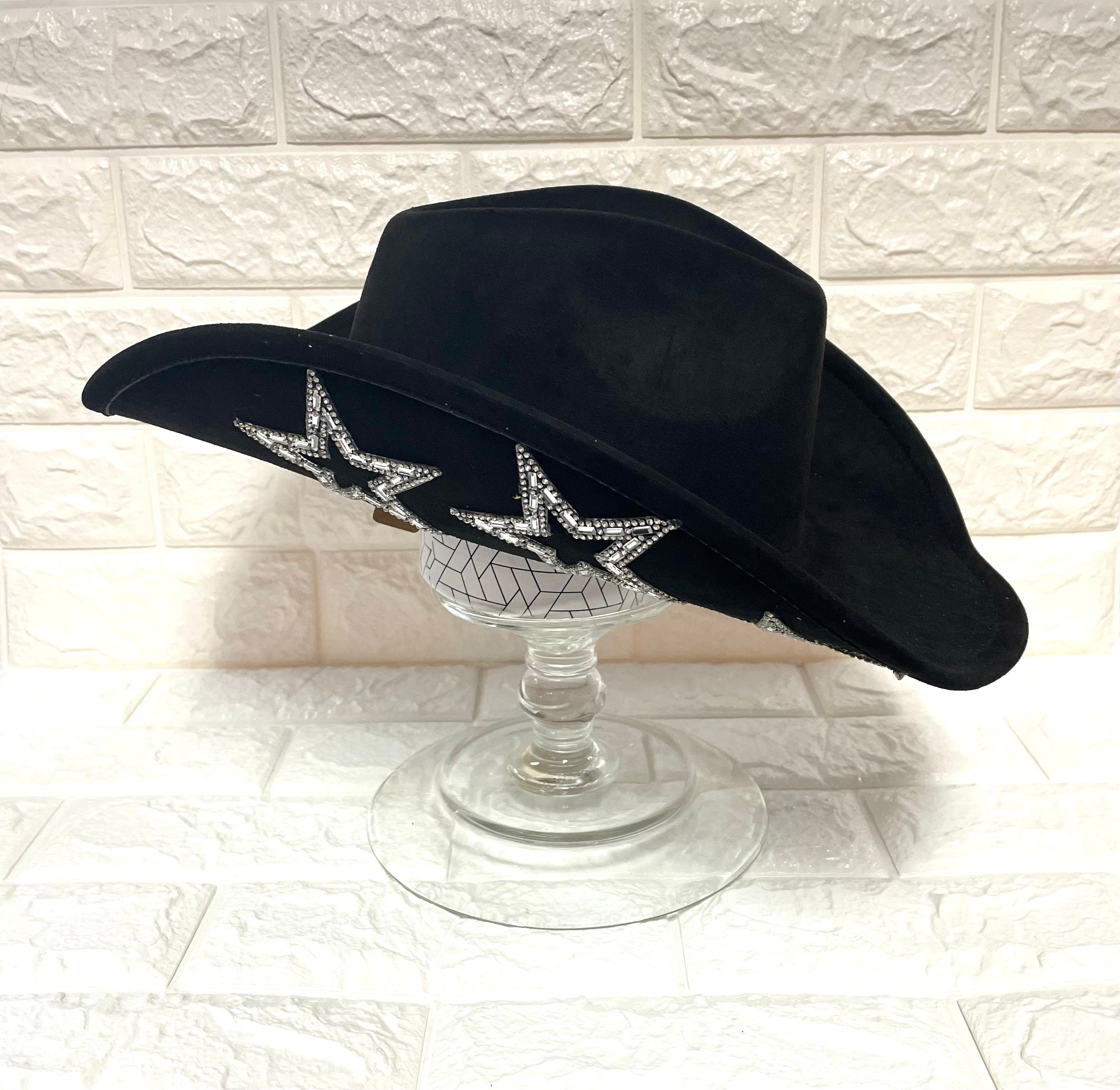 STAR STUDDED WESTERN HAT- 3 COLORS