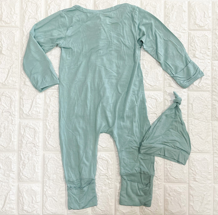 TEAL BAMBOO BABY ROMPER