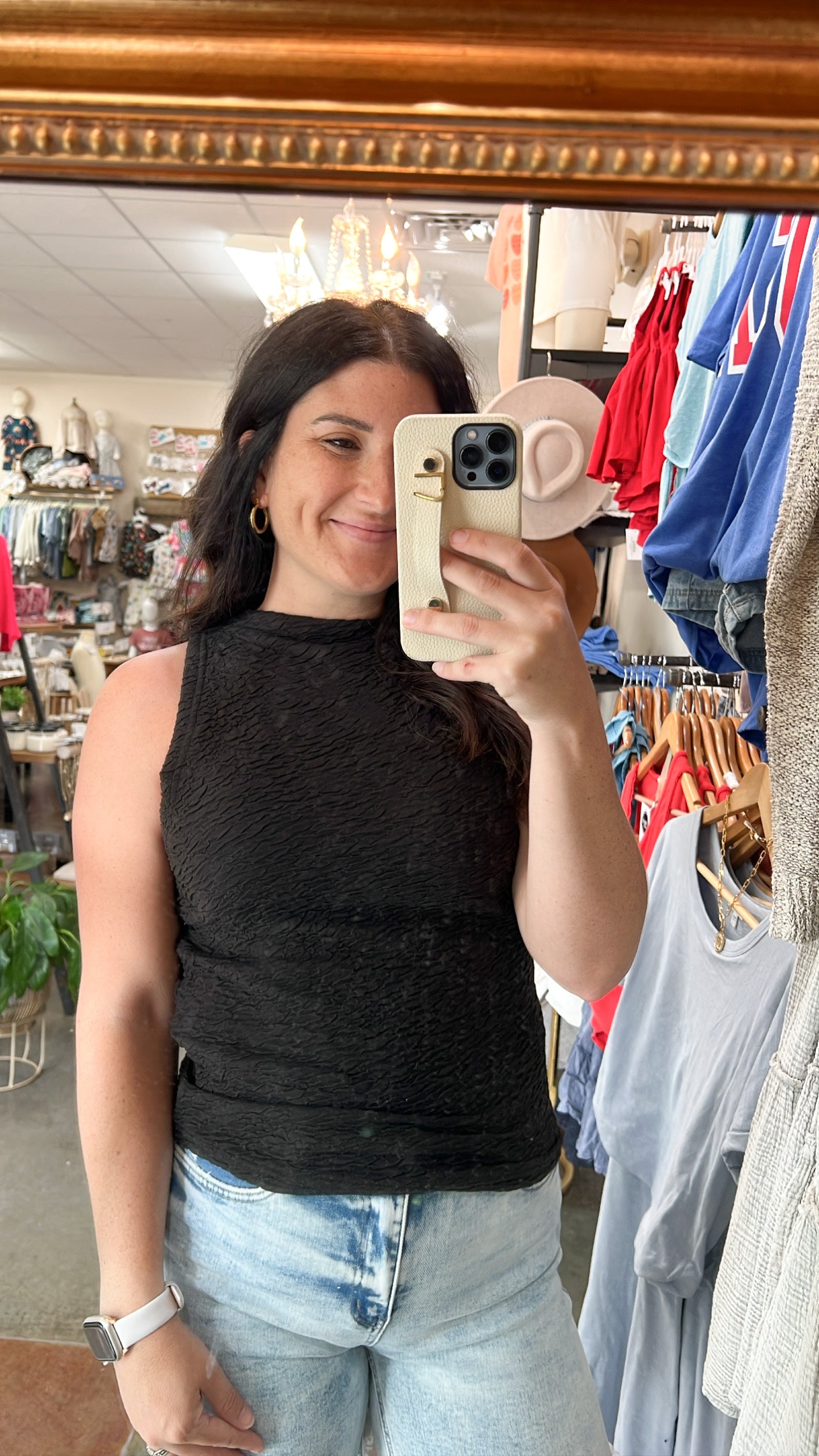 CRINKLE HIGH NECK TANK
