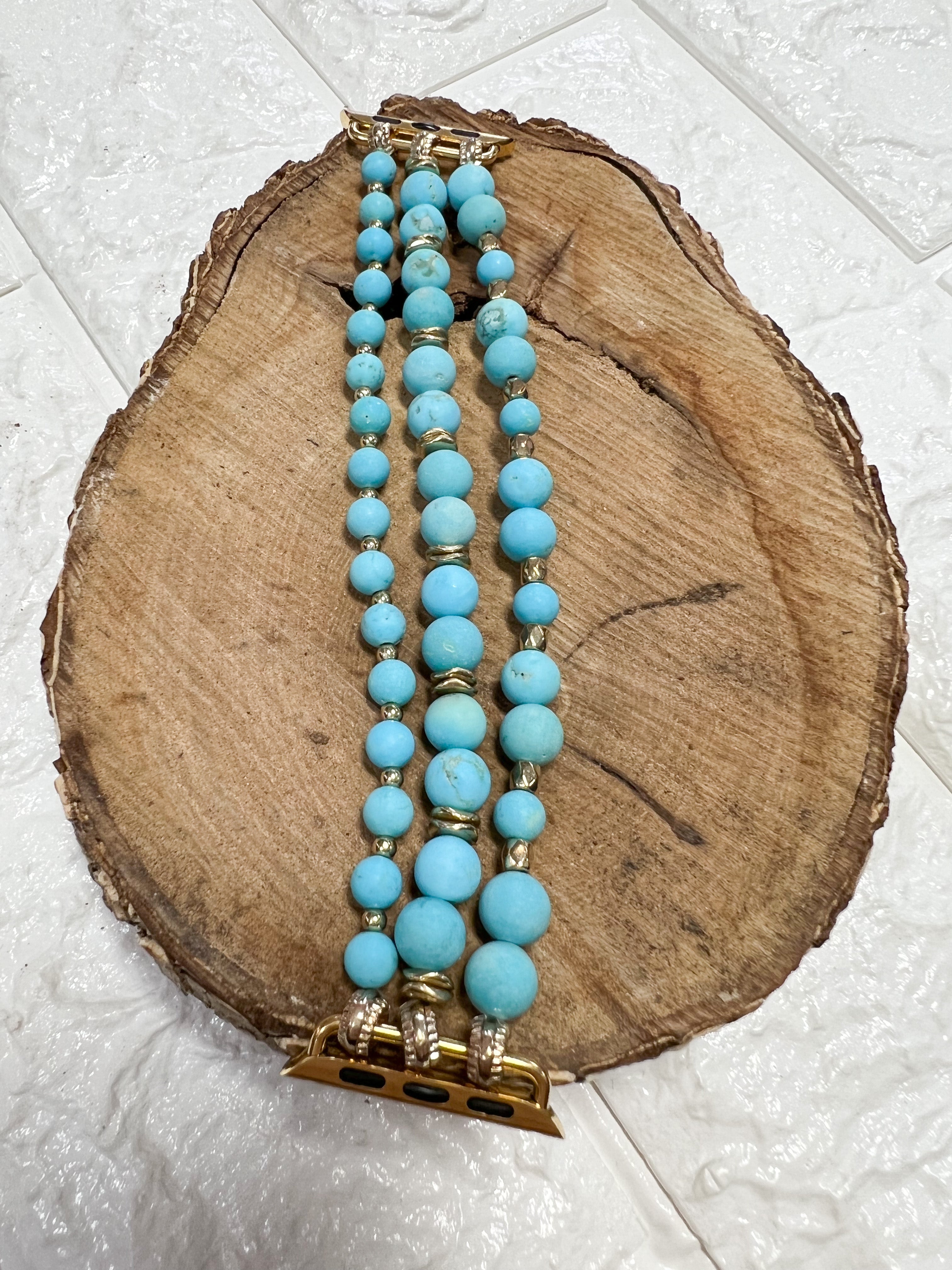 TURQUOISE BEADED WATCH BAND