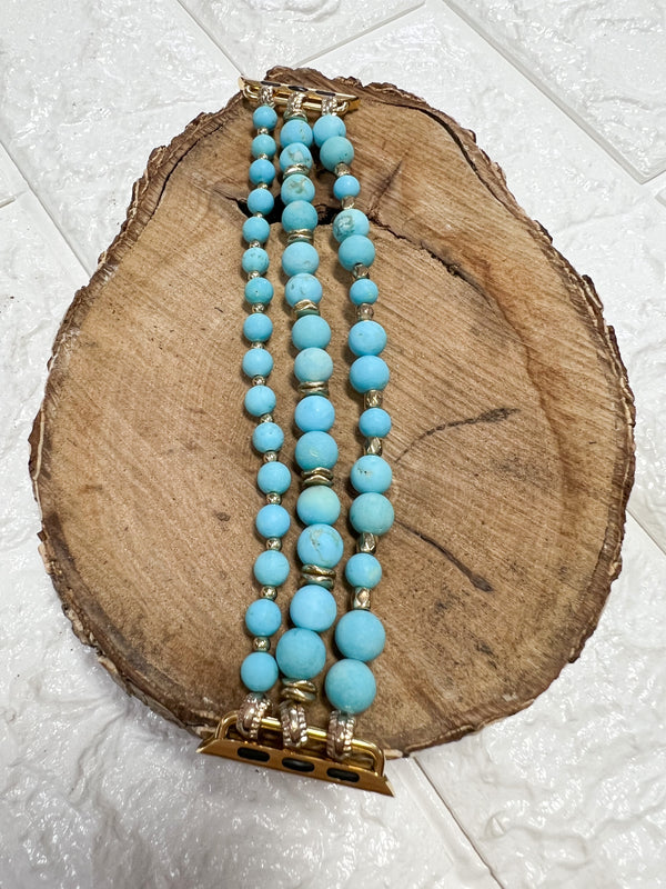 TURQUOISE BEADED WATCH BAND