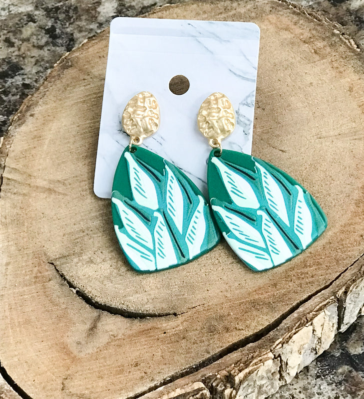PALM TREE CLAY EARRINGS