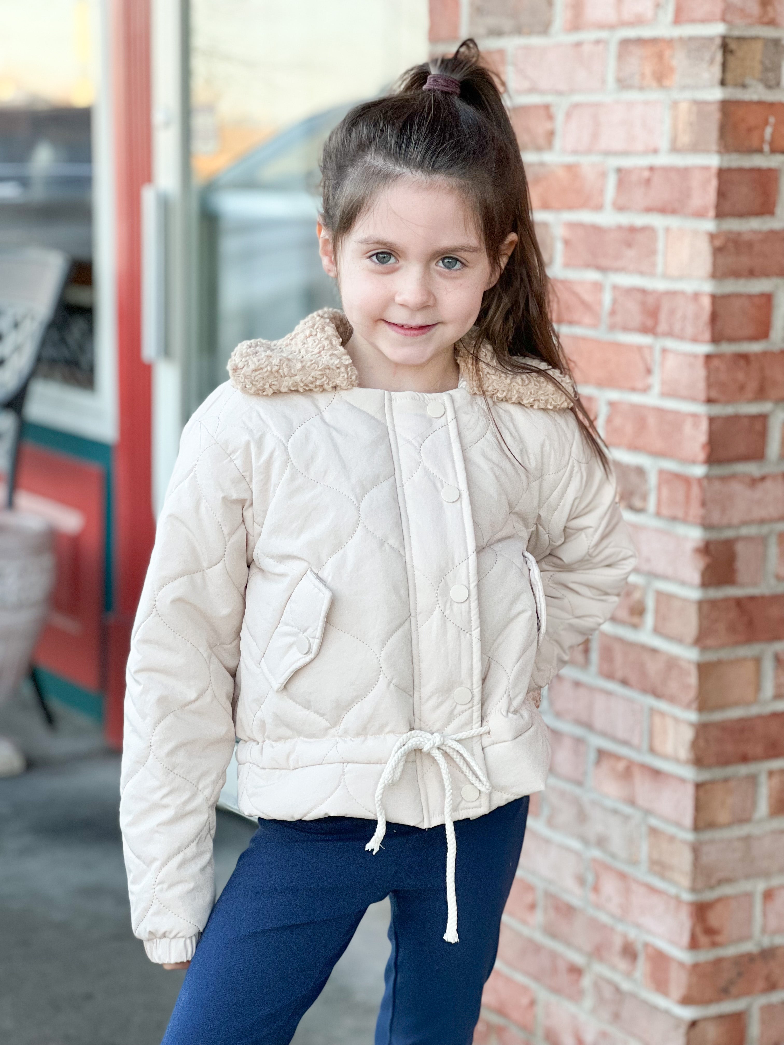 KIDS SHERPA COLLARED JACKET