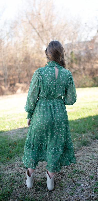 LIKE THE RAIN HIGH NECK DRESS