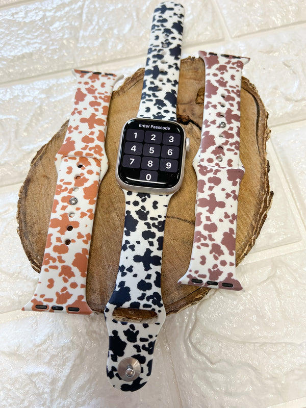 COW PRINT SILICONE WATCH BAND