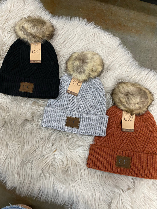 SUEDE PATCH BEANIE