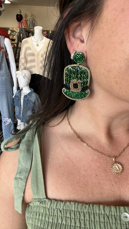 LEPRECHAUN BEADED EARRINGS