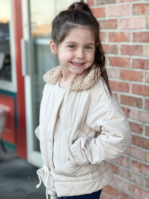 KIDS SHERPA COLLARED JACKET