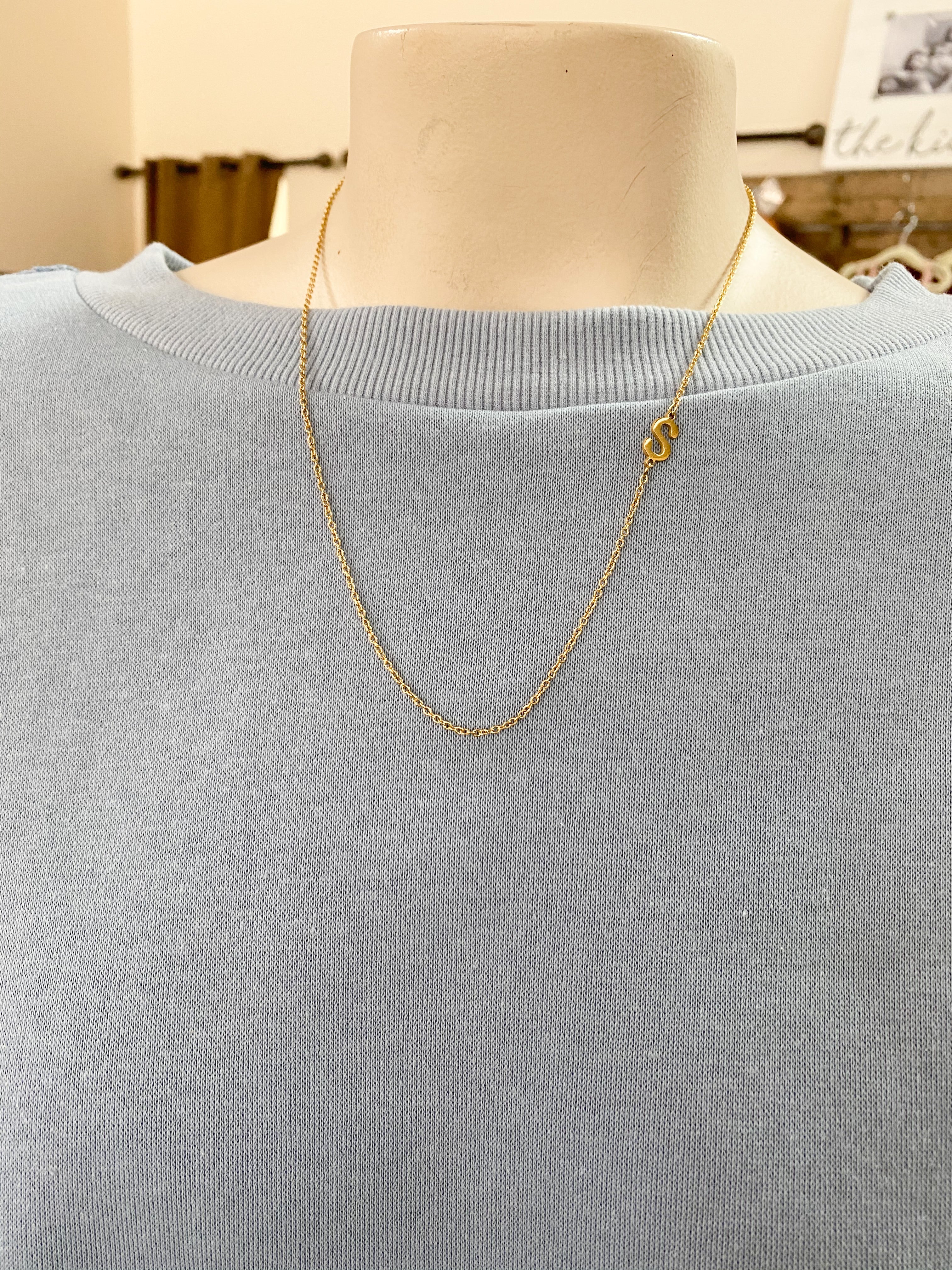 SIDEWAYS INITIAL NECKLACE