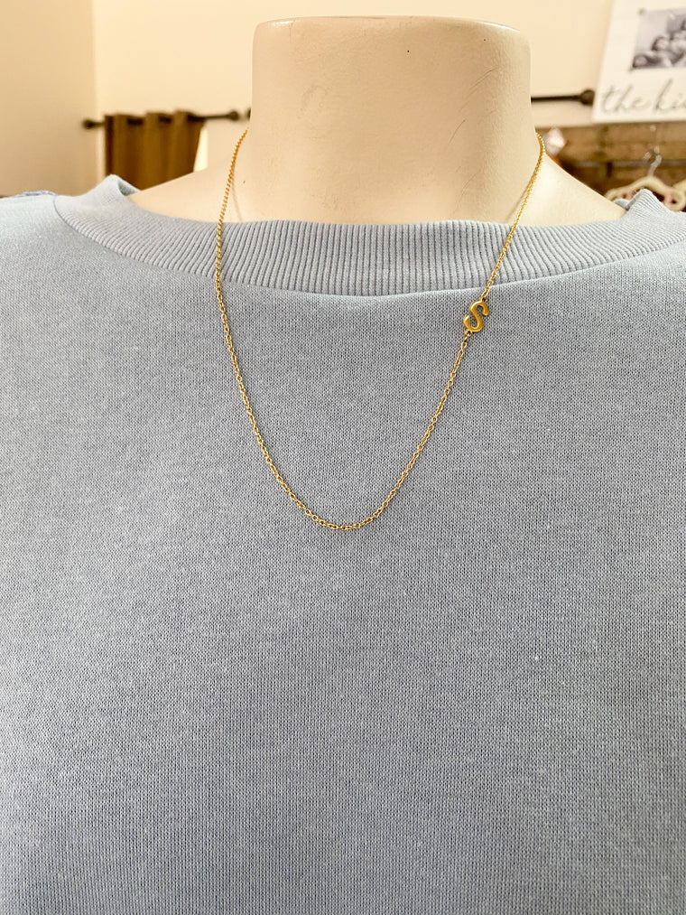 SIDEWAYS INITIAL NECKLACE