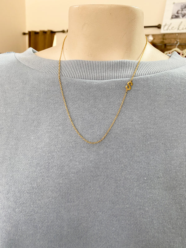 SIDEWAYS INITIAL NECKLACE