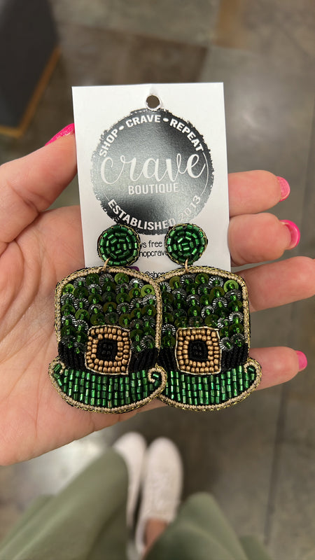 LEPRECHAUN BEADED EARRINGS