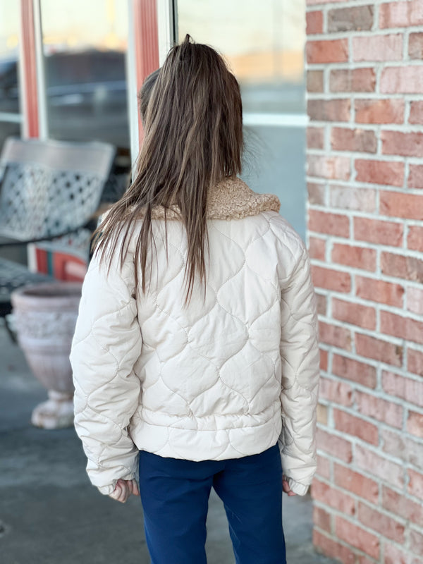 KIDS SHERPA COLLARED JACKET