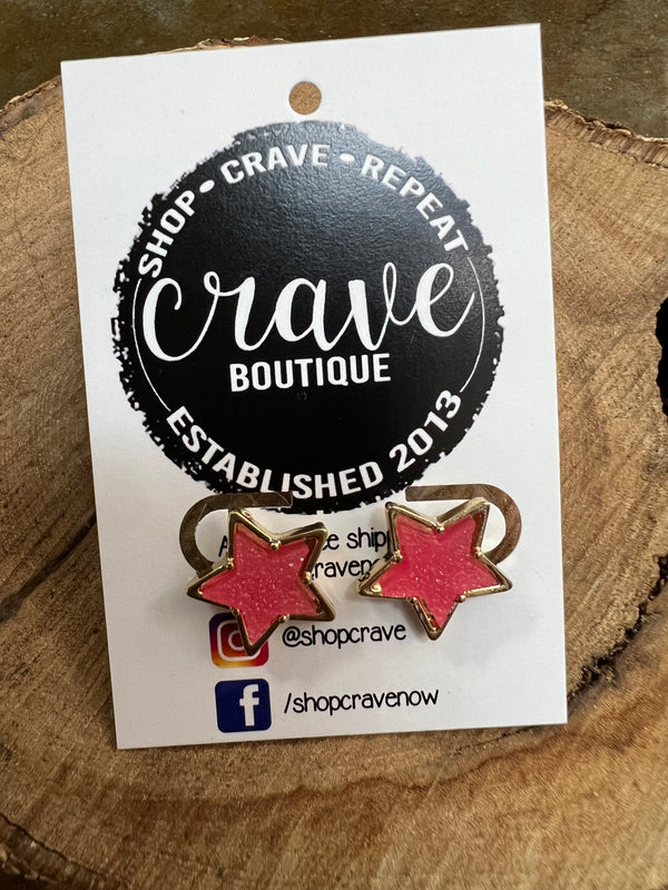 STAR DRUZY STUD EARRINGS
